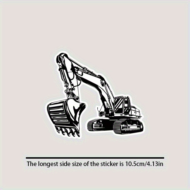 Siyah Beyaz Karikatür Ekskavat - Heavy Equipment Stickers incelemesi ve fiyatı