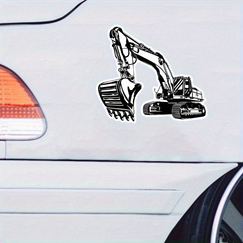Siyah Beyaz Karikatür Ekskavat - Heavy Equipment Stickers incelemesi ve fiyatı